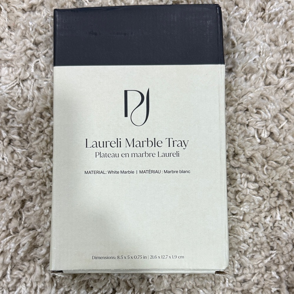 Laureli White Marble Vanity Tray